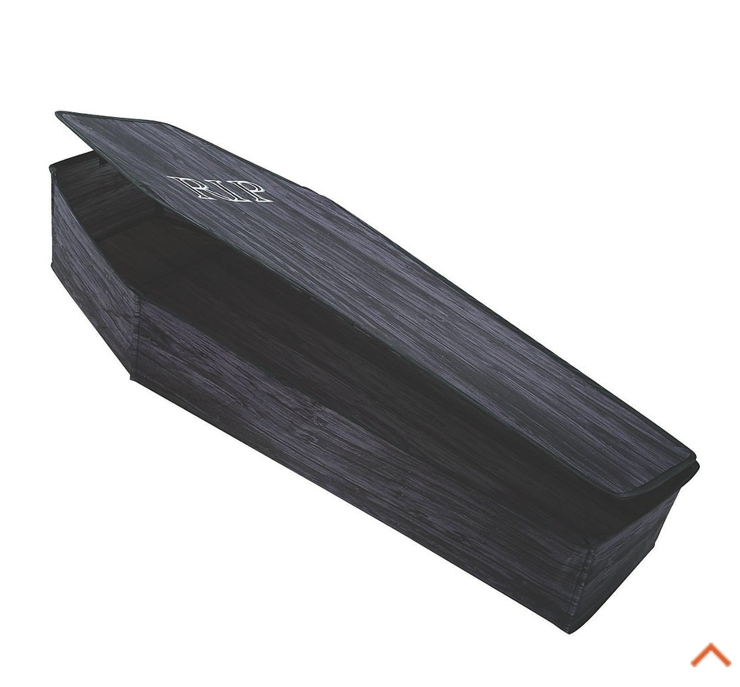 60" Wooden-Look Black Coffin With Lid Halloween Decoration