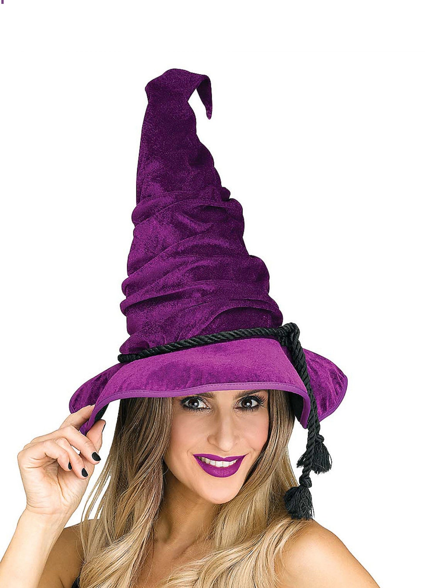 Adults Purple Velour Witch Hat