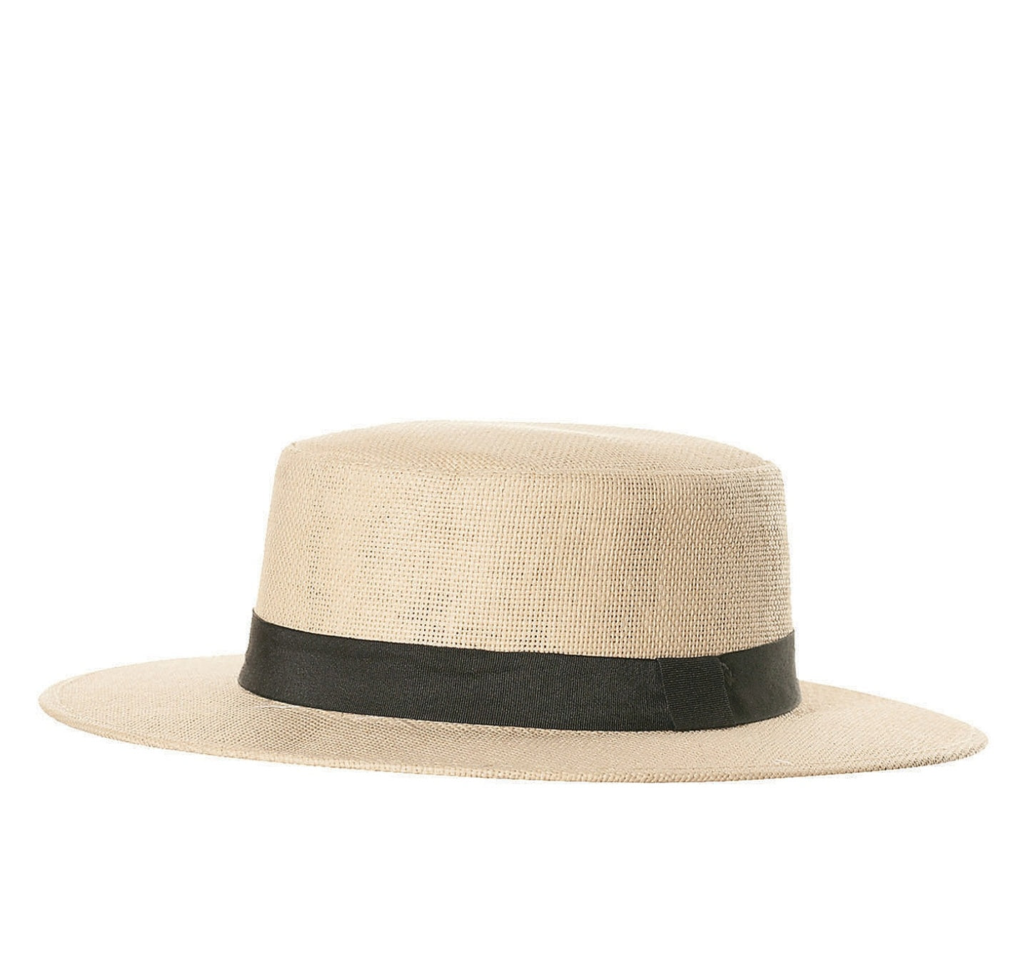 Adults Straw Cowboy Hat with Black Hatband