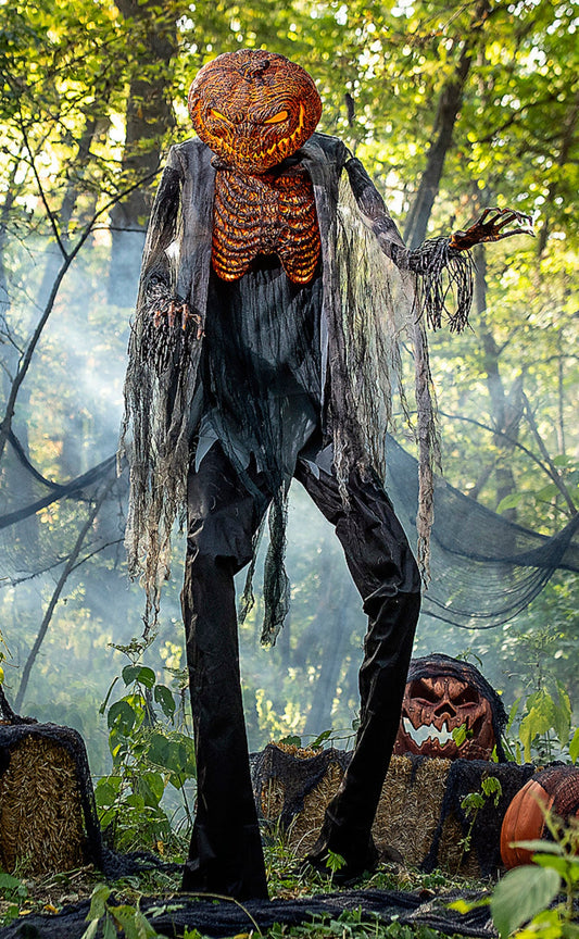 7 Ft. x 3 Ft. Animated Scorched Scarecrow with Fog Machine Decoration